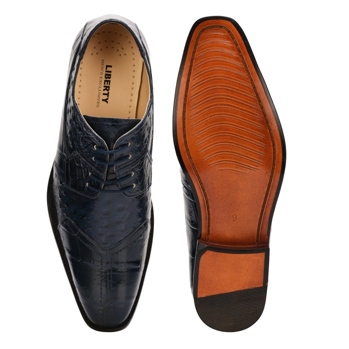 Sassy Crocodile Ostrich Print Lace - Up Dress Shoes Shoes by Libertyzeno – Don't Panic Shoes