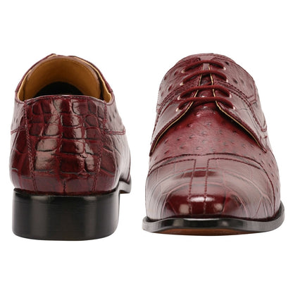 Sassy Crocodile Ostrich Print Lace - Up Dress Shoes Shoes by Libertyzeno – Don't Panic Shoes