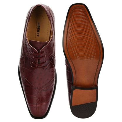 Sassy Crocodile Ostrich Print Lace - Up Dress Shoes Shoes by Libertyzeno – Don't Panic Shoes