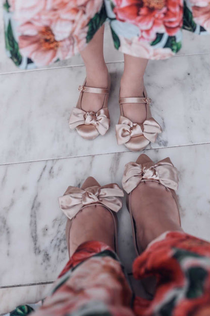 Victoria Satin Ballet Flats Womens Satin Champagne