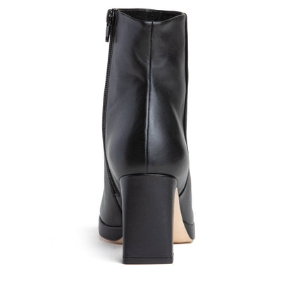 Scarlet Women’S Black Leather Rhinestone Buckle Bootie 3inch Boots by Beautiisoles – Don't Panic Shoes