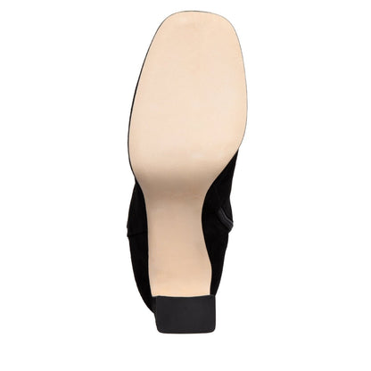 Scottie Ankle Suede Platform Bootie Women’S Black 76mm Boots by Beautiisoles – Don't Panic Shoes