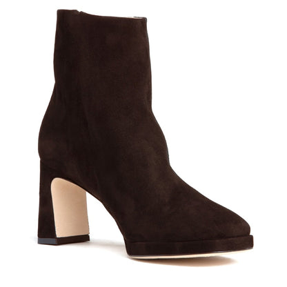 Scottie Ankle Suede Platform Bootie Women's Chocolate Boots by Beautiisoles – Don't Panic Shoes