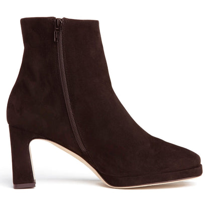 Scottie Ankle Suede Platform Bootie Women's Chocolate Boots by Beautiisoles – Don't Panic Shoes
