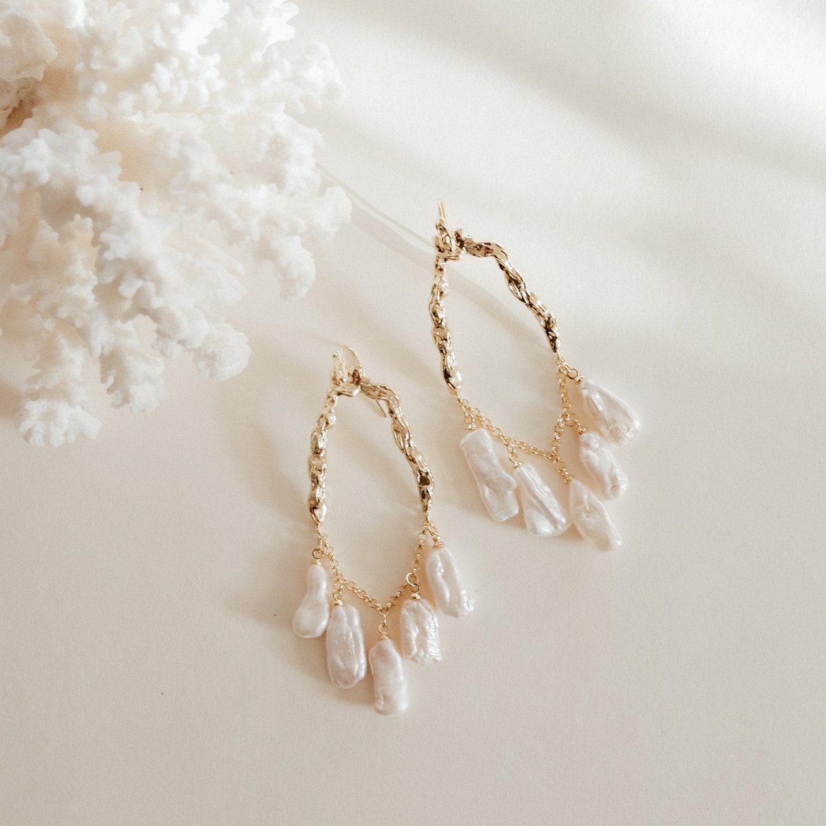 Selene Pearl Earrings Large Earrings by Rahya Jewelry Design – Don't Panic Shoes