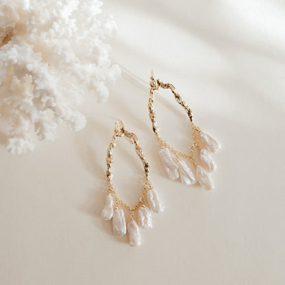 Selene Pearl Earrings Large Earrings by Rahya Jewelry Design – Don't Panic Shoes