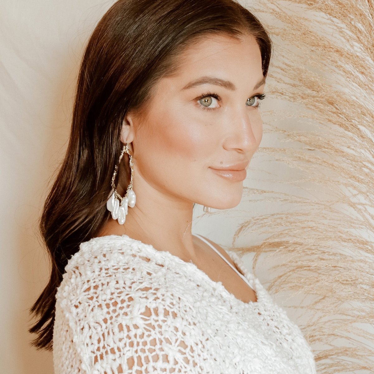 Selene Pearl Earrings Large Earrings by Rahya Jewelry Design – Don't Panic Shoes