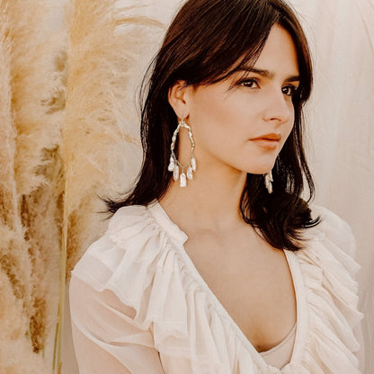 Selene Pearl Earrings Large Earrings by Rahya Jewelry Design – Don't Panic Shoes