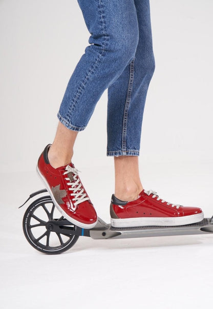 Sepol ESe Fresh Men’s Red Leather Sneaker Retro Vintage MEN SHOES by Sepol Shoes – Don't Panic Shoes