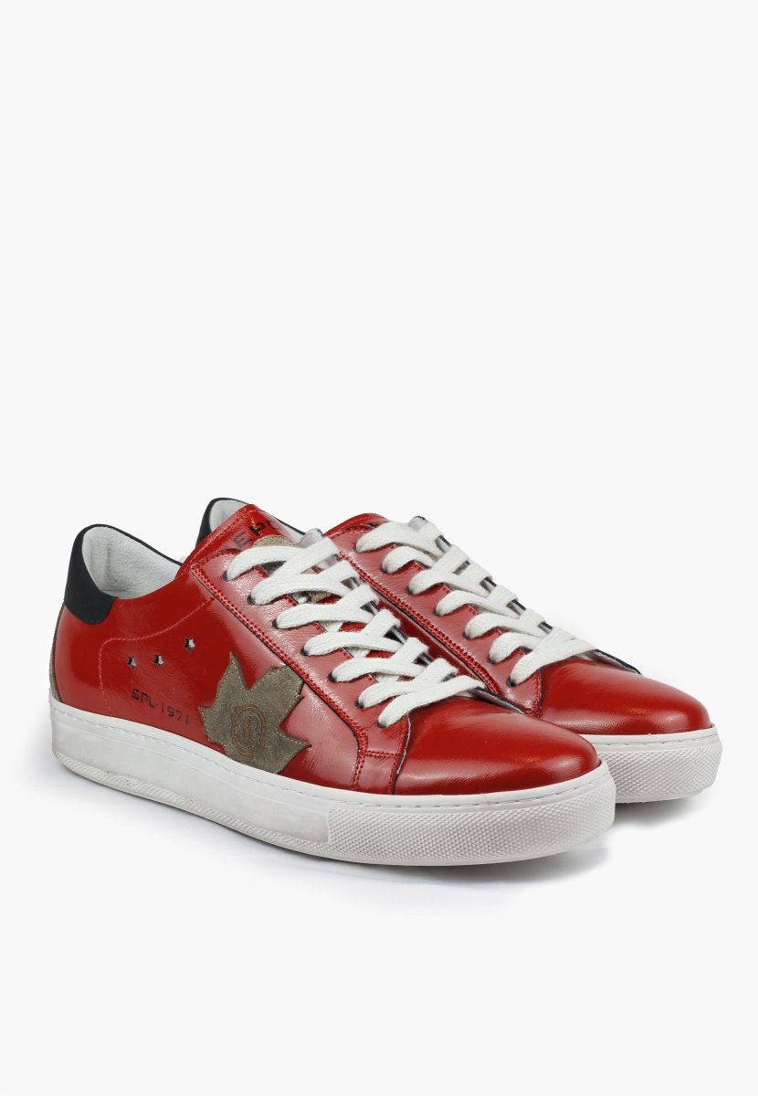 Sepol ESe Fresh Men’s Red Leather Sneaker Retro Vintage MEN SHOES by Sepol Shoes – Don't Panic Shoes