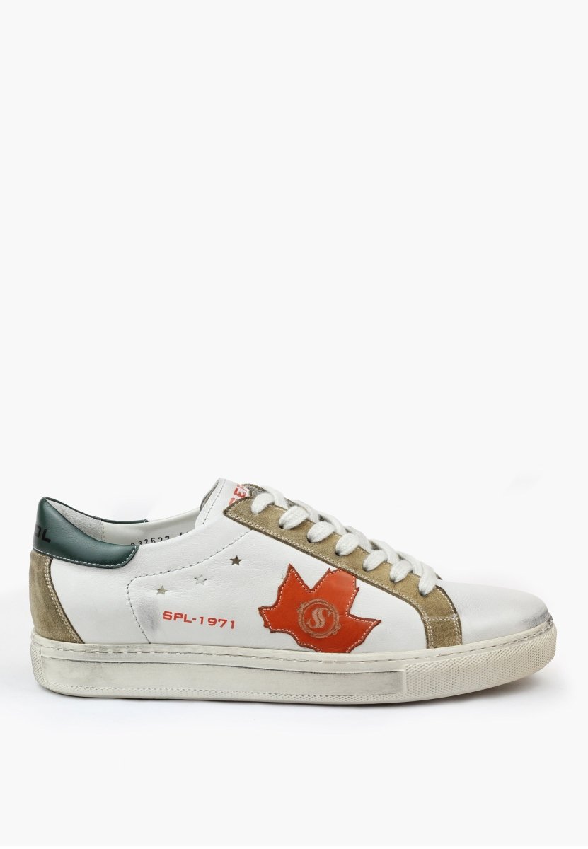 Sepol ESe - Fresh Men’s White Orange Vintage Court Sneaker MEN SHOES by Sepol Shoes – Don't Panic Shoes