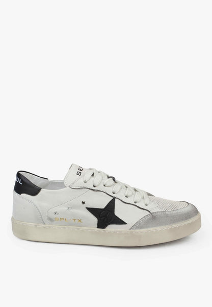 Sepol EStrella Men’s White Black Distressed Sneaker MEN SHOES by Sepol Shoes – Don't Panic Shoes
