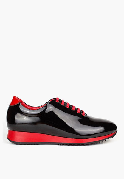 Sepol Lagos Sneaker Patent Leather Black With Red Details MEN SHOES by Sepol Shoes – Don't Panic Shoes