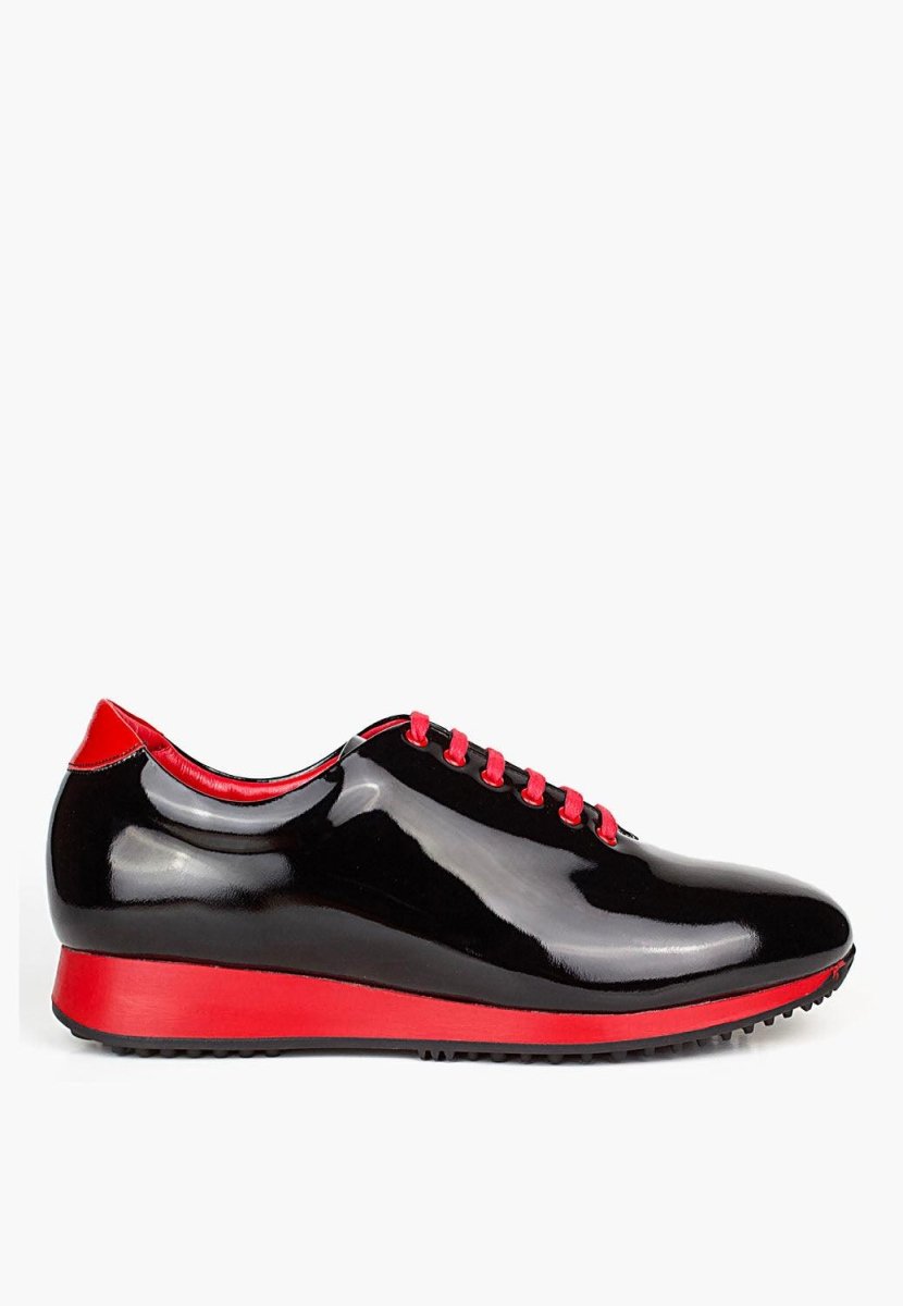Sepol Lagos Sneaker Patent Leather Black With Red Details MEN SHOES by Sepol Shoes – Don't Panic Shoes