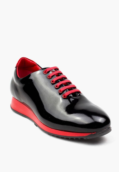 Sepol Lagos Sneaker Patent Leather Black With Red Details MEN SHOES by Sepol Shoes – Don't Panic Shoes
