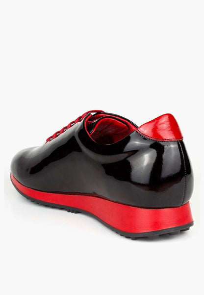Sepol Lagos Sneaker Patent Leather Black With Red Details MEN SHOES by Sepol Shoes – Don't Panic Shoes
