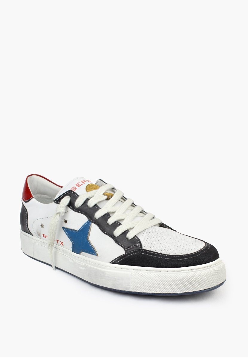 Sepol M Estrella Vintage Low Top Sneaker White Blue MEN SHOES by Sepol Shoes – Don't Panic Shoes