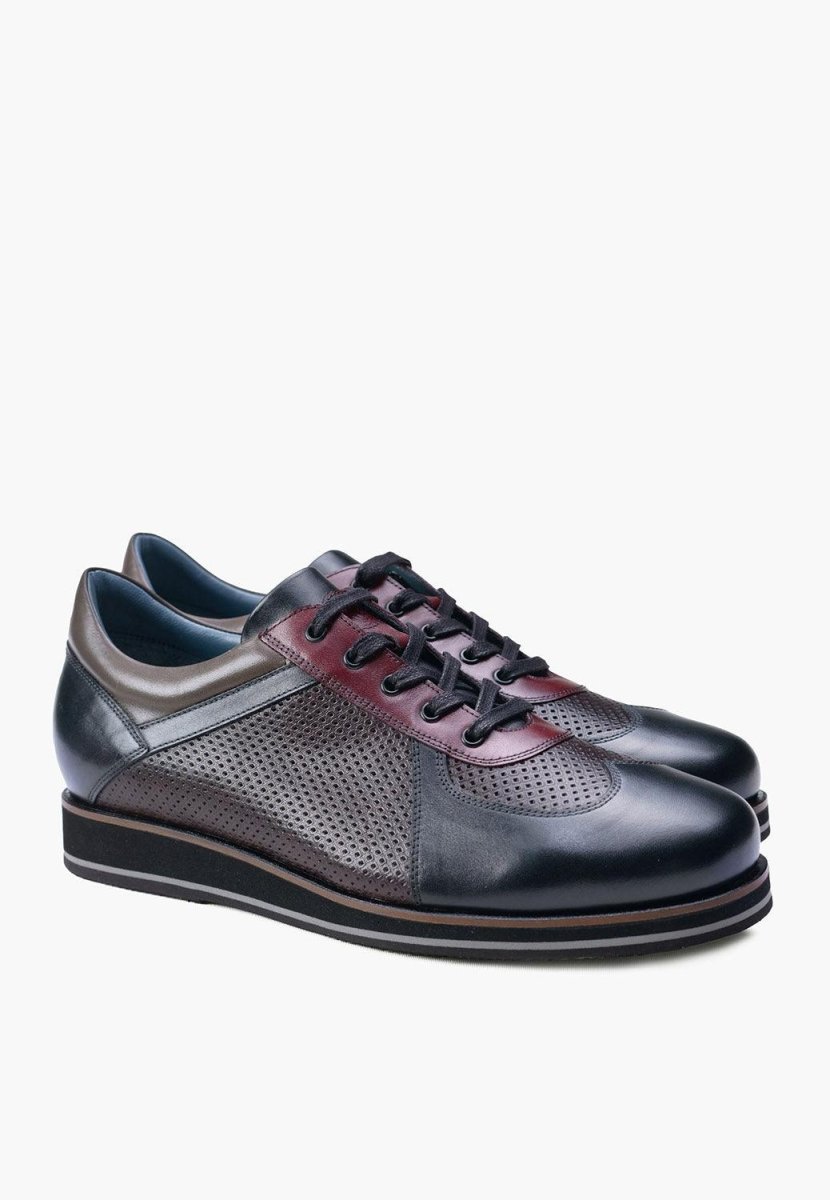 Sepol Melbourne Black Grey Sneaker With Burgundy Detail MEN SHOES by Sepol Shoes – Don't Panic Shoes