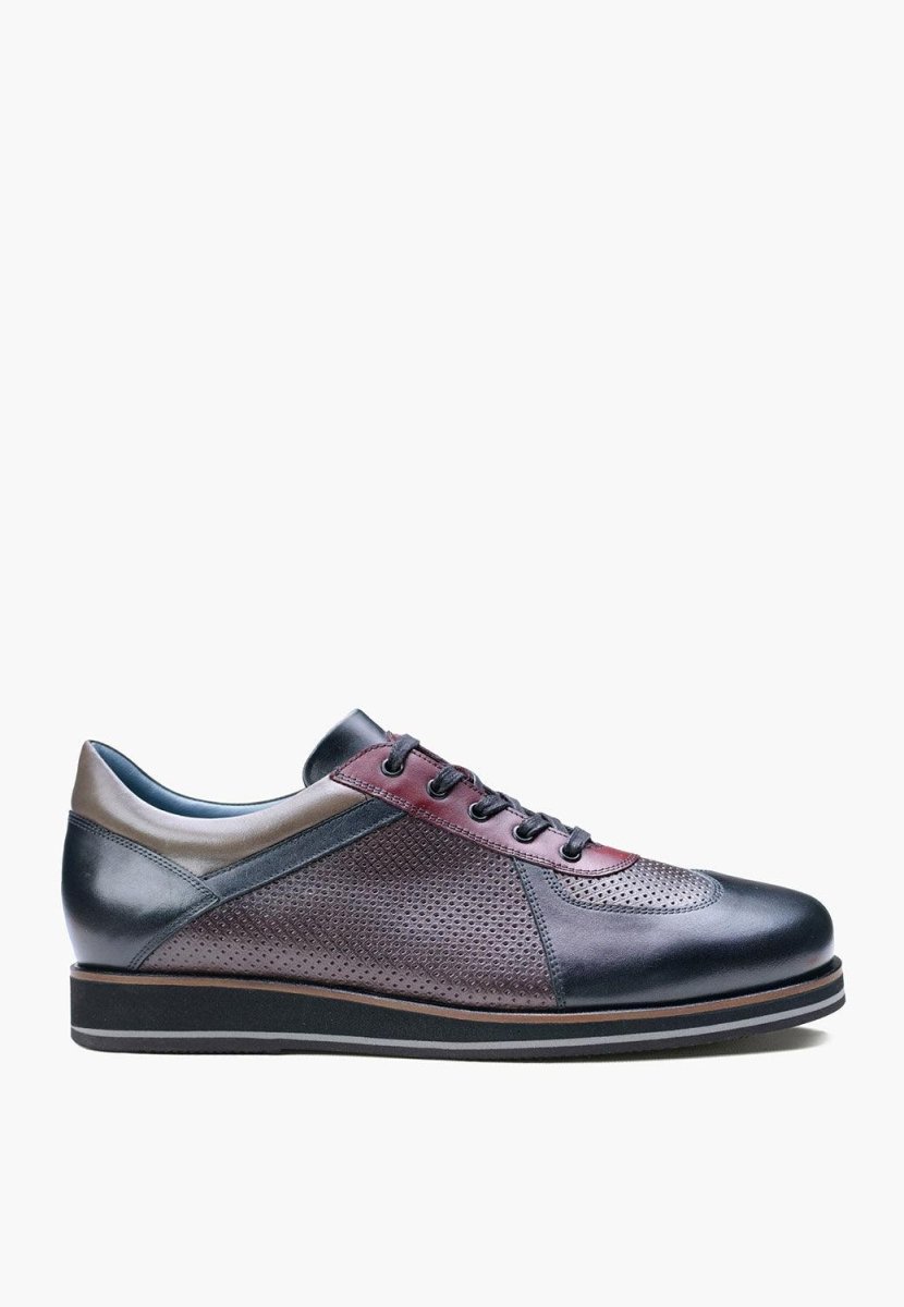 Sepol Melbourne Black Grey Sneaker With Burgundy Detail MEN SHOES by Sepol Shoes – Don't Panic Shoes