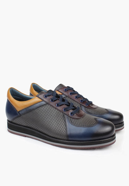Sepol Melbourne Men’S Navy Grey Casual Sneaker Shoe MEN SHOES by Sepol Shoes – Don't Panic Shoes