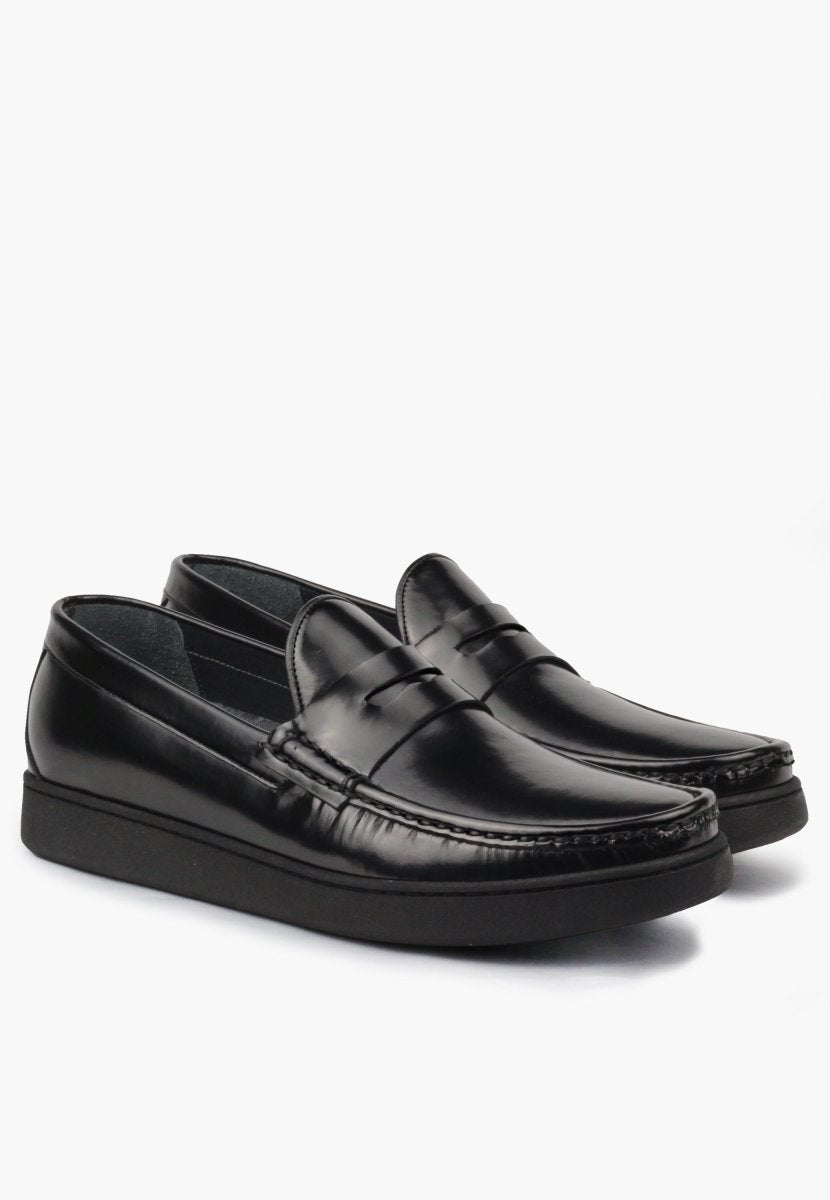 Sepol Metropolitan Loafer Black Leather Polished Slip On MEN SHOES by Sepol Shoes – Don't Panic Shoes
