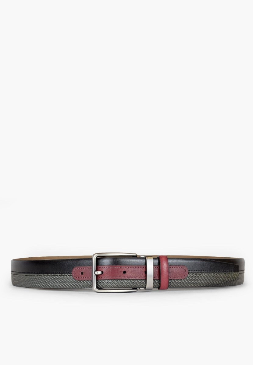 Sepol Princeton Belt Black Grey Modern Textured Panel by Sepol Shoes – Don't Panic Shoes