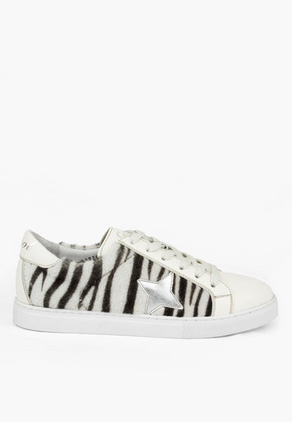 Sepol Star Sneaker Women’S Leather Zebra Calf Hair Woman Shoes by Sepol Shoes – Don't Panic Shoes