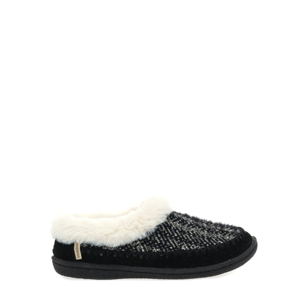 Serene Slipper Women’S Black Suede Memory Foam Insole Staheekum Women's Slippers by Staheekum Women's – Don't Panic Shoes