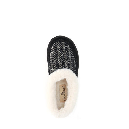 Serene Slipper Women’S Black Suede Memory Foam Insole Staheekum Women's Slippers by Staheekum Women's – Don't Panic Shoes