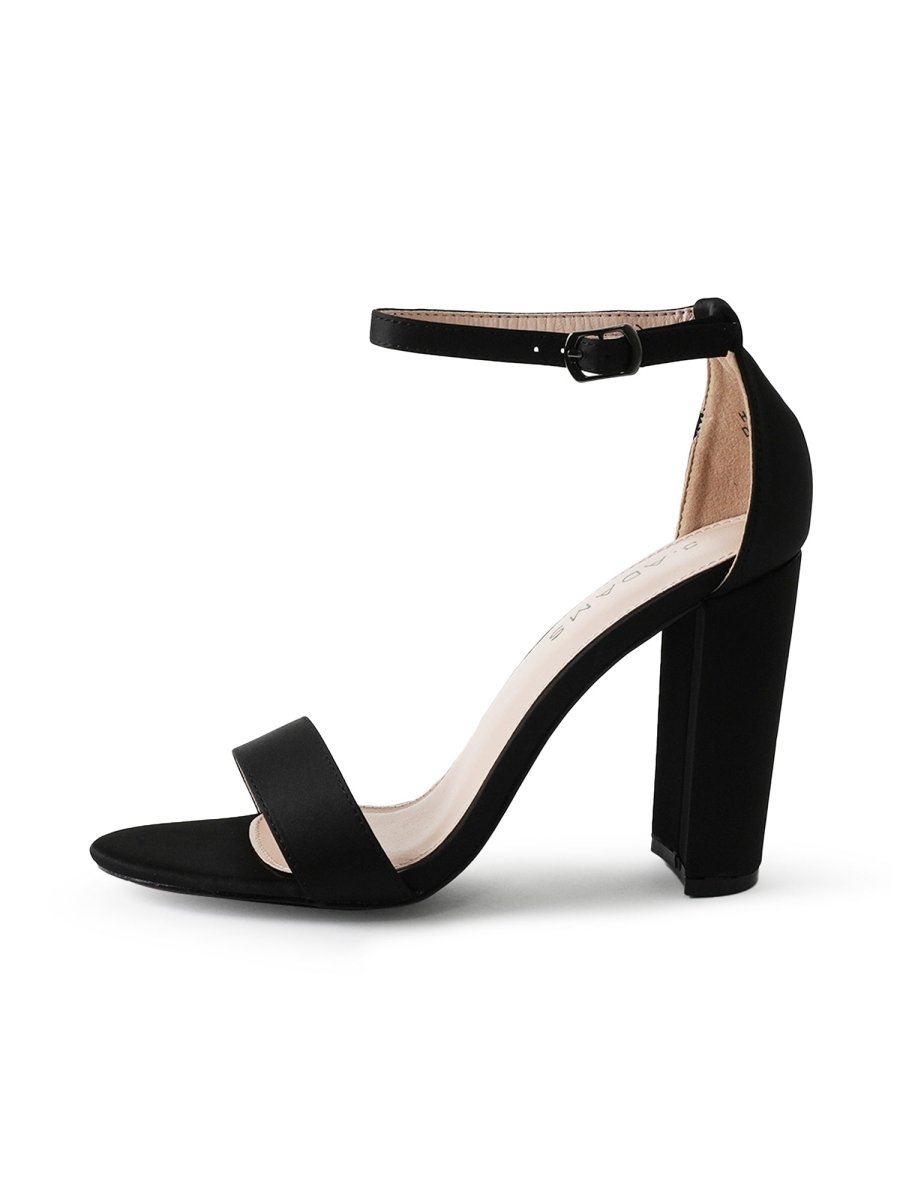 Shirley | Black Satin Heels by J.Adams – Don't Panic Shoes
