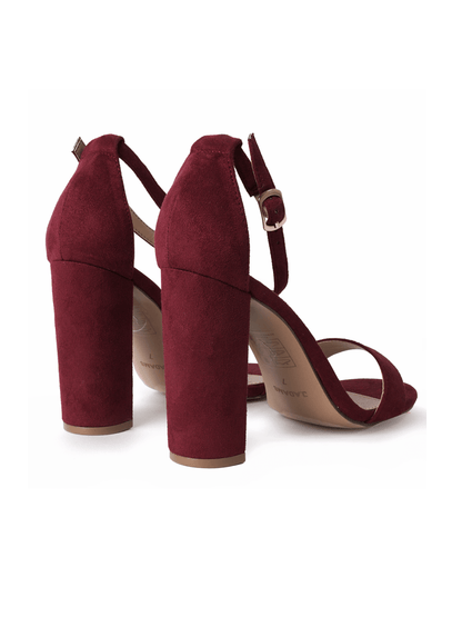 Shirley | Burgundy Suede Heels by J.Adams – Don't Panic Shoes