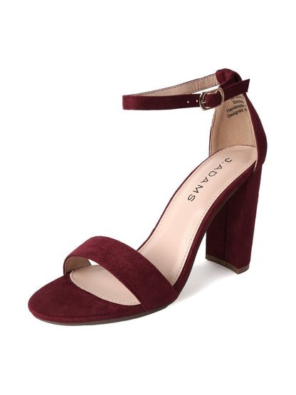 Shirley | Burgundy Suede Heels by J.Adams – Don't Panic Shoes