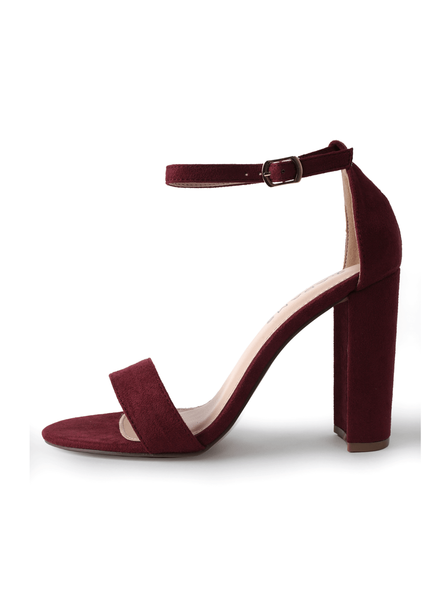 Shirley | Burgundy Suede Heels by J.Adams – Don't Panic Shoes