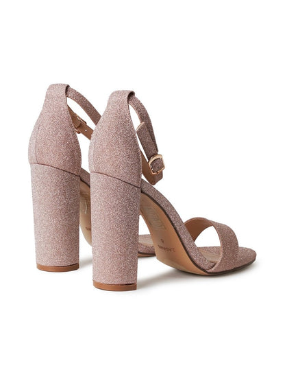 Shirley | Champagne Fine Glitter Heels by J.Adams – Don't Panic Shoes