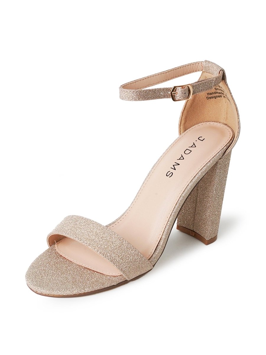 Shirley | Gold Fine Glitter Heels by J.Adams – Don't Panic Shoes