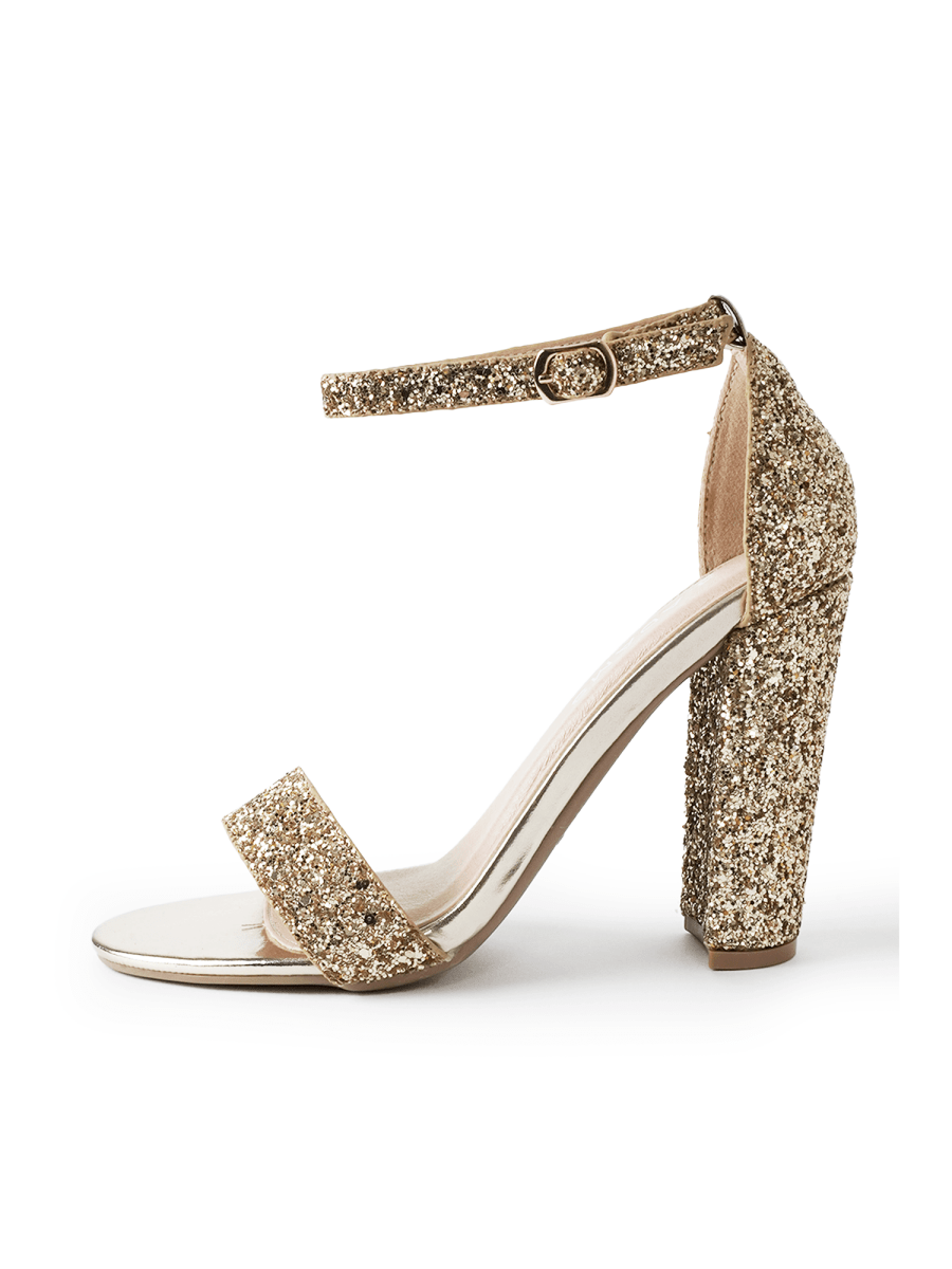Shirley | Gold Glitter Heels by J.Adams – Don't Panic Shoes