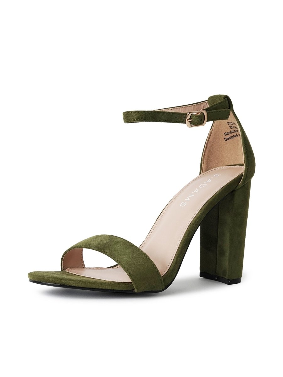 Shirley | Olive Suede Heels by J.Adams – Don't Panic Shoes