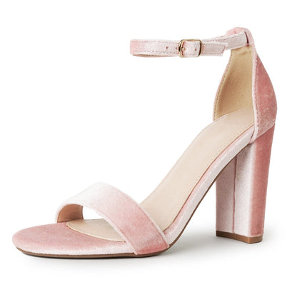 Shirley | Pink Velvet Heels by J.Adams – Don't Panic Shoes