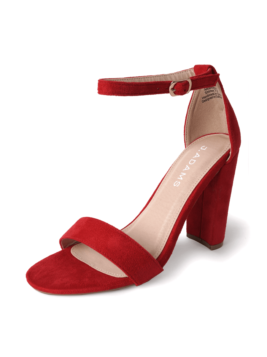 Shirley | Red Suede Heels by J.Adams – Don't Panic Shoes