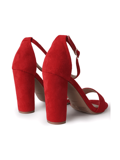 Shirley | Red Suede Heels by J.Adams – Don't Panic Shoes