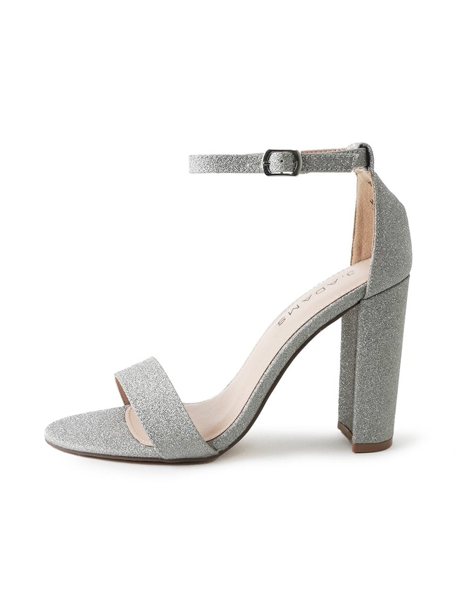 Shirley | Silver Fine Glitter Heels by J.Adams – Don't Panic Shoes