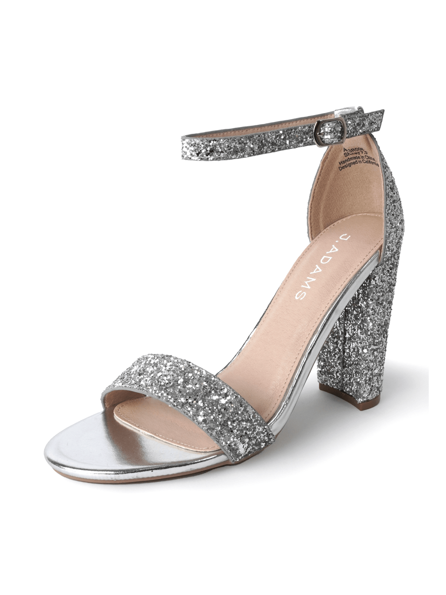 Shirley | Silver Glitter Heels by J.Adams – Don't Panic Shoes