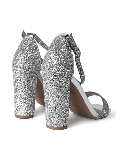 Shirley | Silver Glitter Heels by J.Adams – Don't Panic Shoes