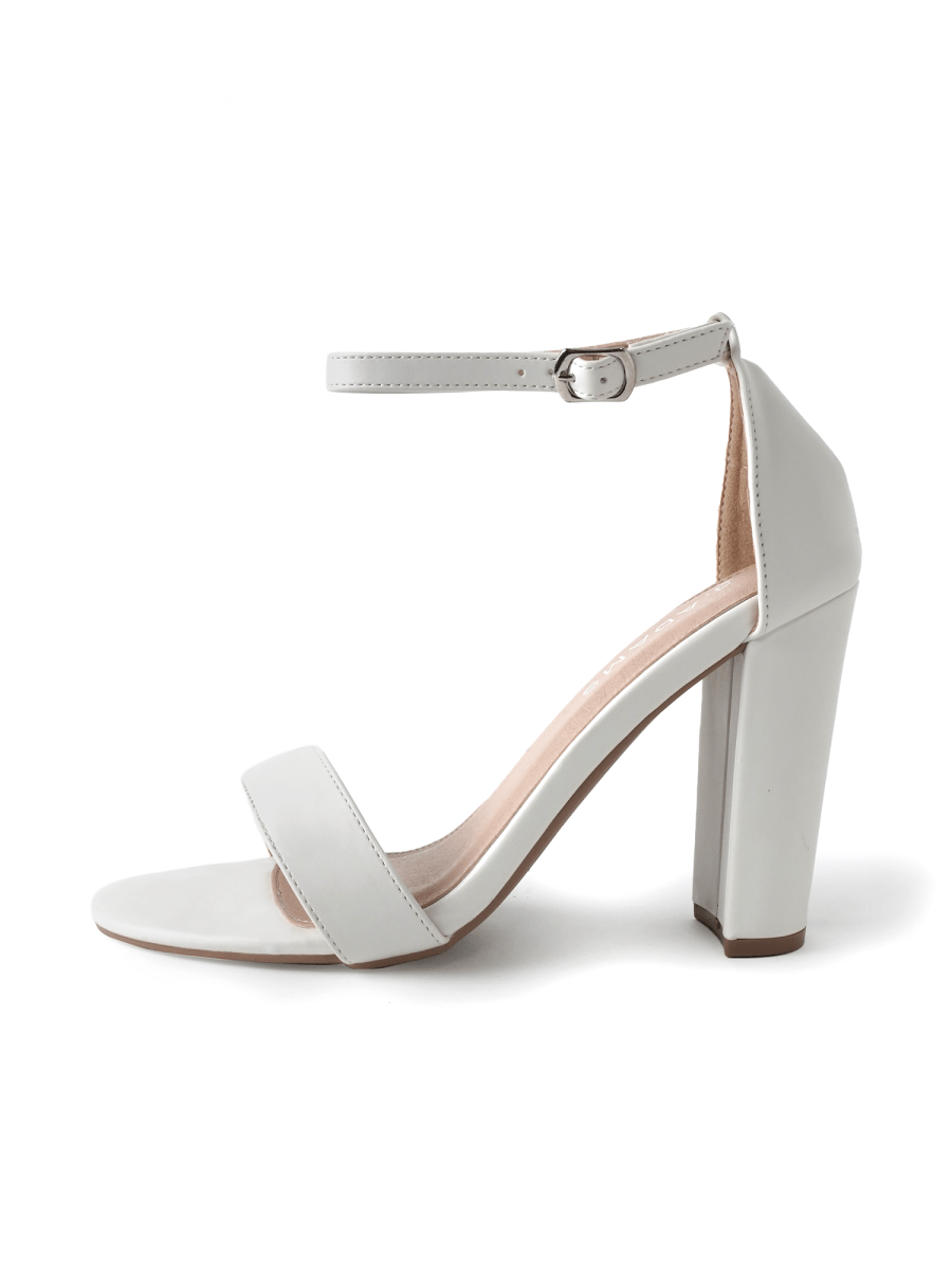 Shirley | White Heels by J.Adams – Don't Panic Shoes