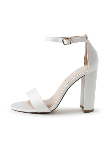 Shirley | White Satin Heels by J.Adams – Don't Panic Shoes