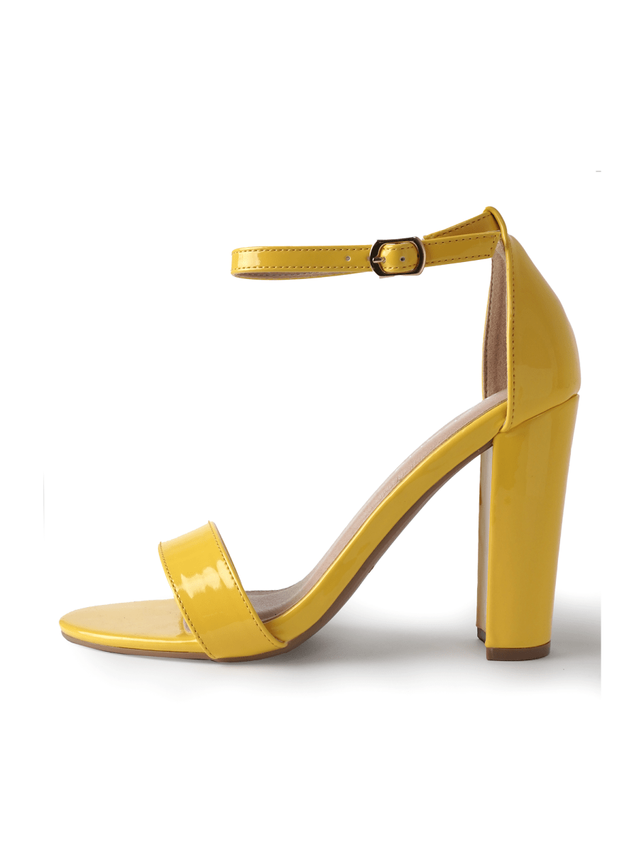 Shirley | Yellow Patent Heels by J.Adams – Don't Panic Shoes