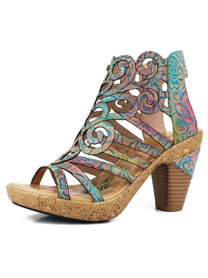 Simone Hand - Painted Leathe Sandals Sandals by Colorstepshoes – Don't Panic Shoes