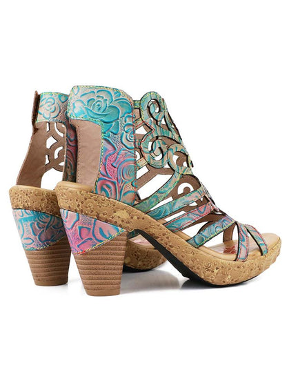 Simone Hand - Painted Leathe Sandals Sandals by Colorstepshoes – Don't Panic Shoes