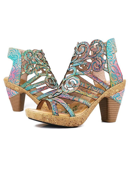 Simone Hand - Painted Leathe Sandals Sandals by Colorstepshoes – Don't Panic Shoes