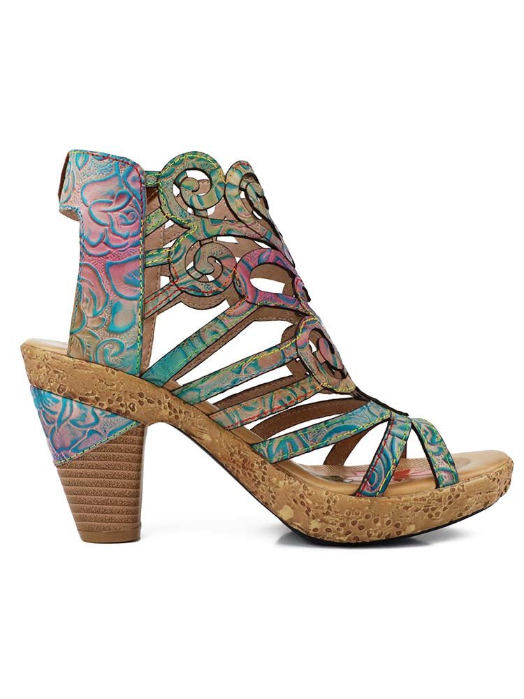 Simone Hand - Painted Leathe Sandals Sandals by Colorstepshoes – Don't Panic Shoes